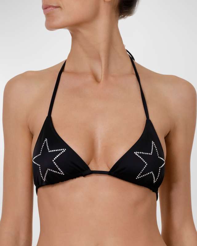 Diamante Star Triangle Bikini Top